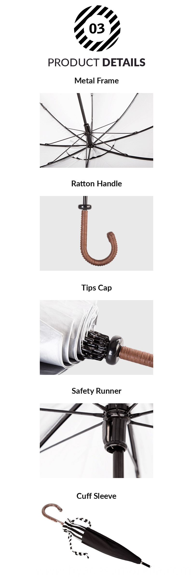 Pagoda Umbrella Crook Rattan Handle Pagoda Umbrella Crook Rattan Handle